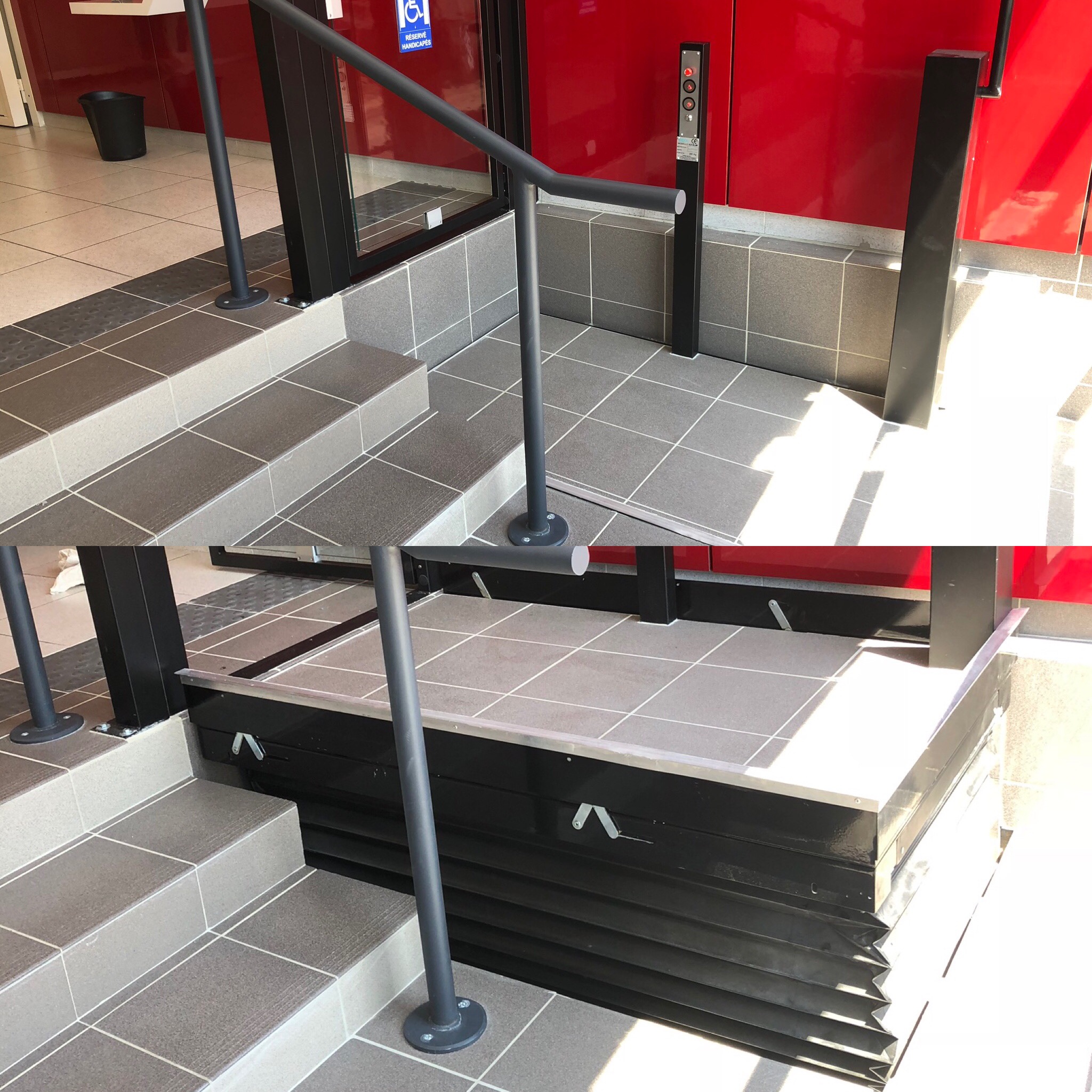 Plateforme pour escalier courbe Slim • Accès+ Accessibilité Handicap &  Aménagement Urbain