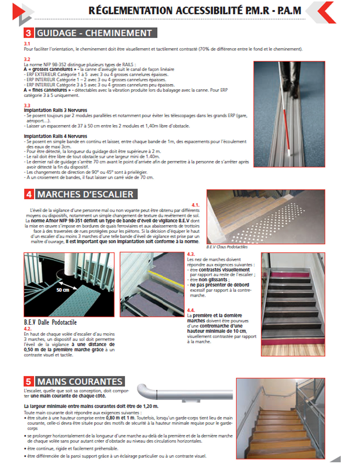 Réglementation PMR Guidage, cheminement